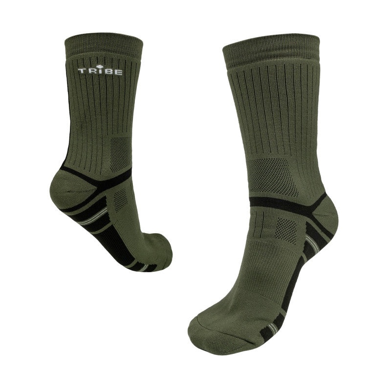 Tribe Trekking Winter Socks, Olive, Size 44-46