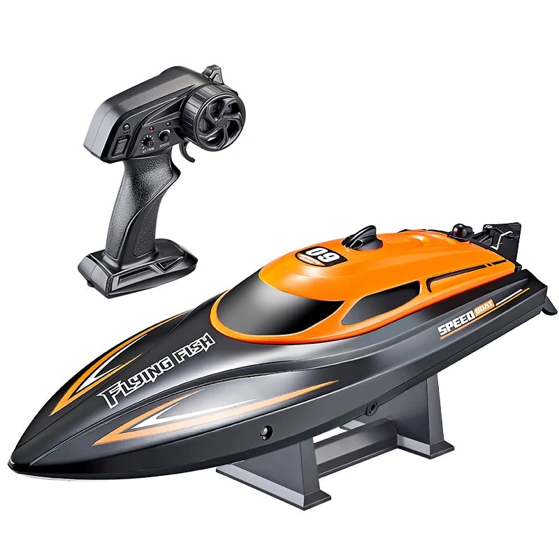 ANTSIR HJ812 RC Boat, 2.4GHz 25KM/H Speedboat, 120M Range, 7.4V 700mAh Battery, Low Battery Alarm Orange