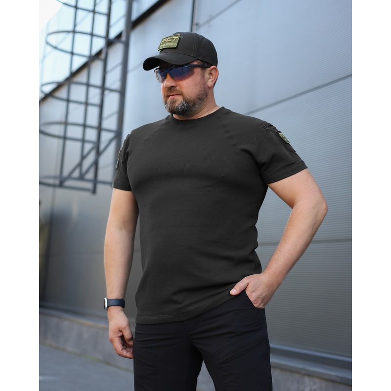 Black Rugged Performance T-Shirt with Pocket