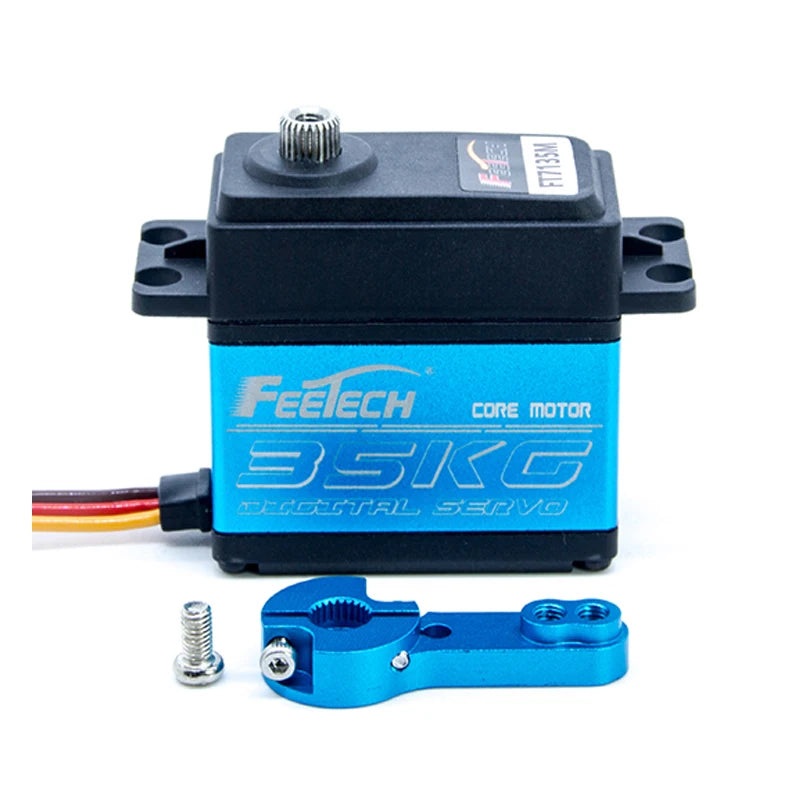 Feetech FT7135M - 35KG 180 Degree Digital Servo Metal Gear Waterproof Servo DS3235 Baja Servo Metal Arm for 1/8 1/10 1/12 RC Cars Blue
