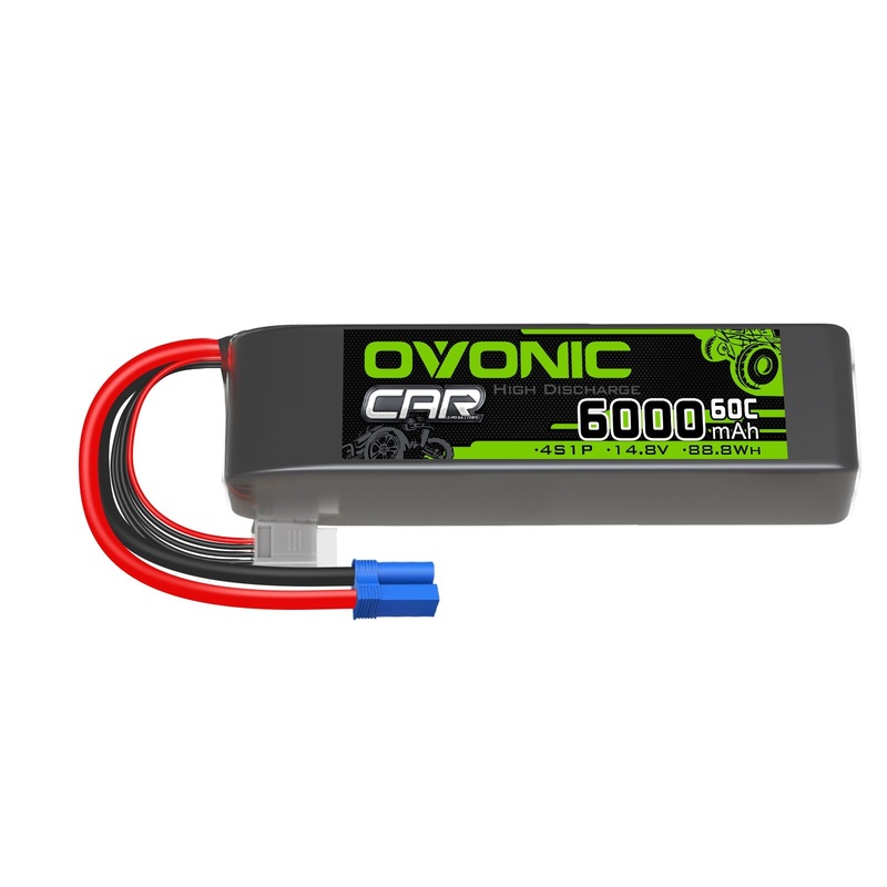 Ovonic 60C 14.8V 4S 6000mAh LiPo Battery Pack for 8S RC Car Arrma RC Truck - EC5 Plug