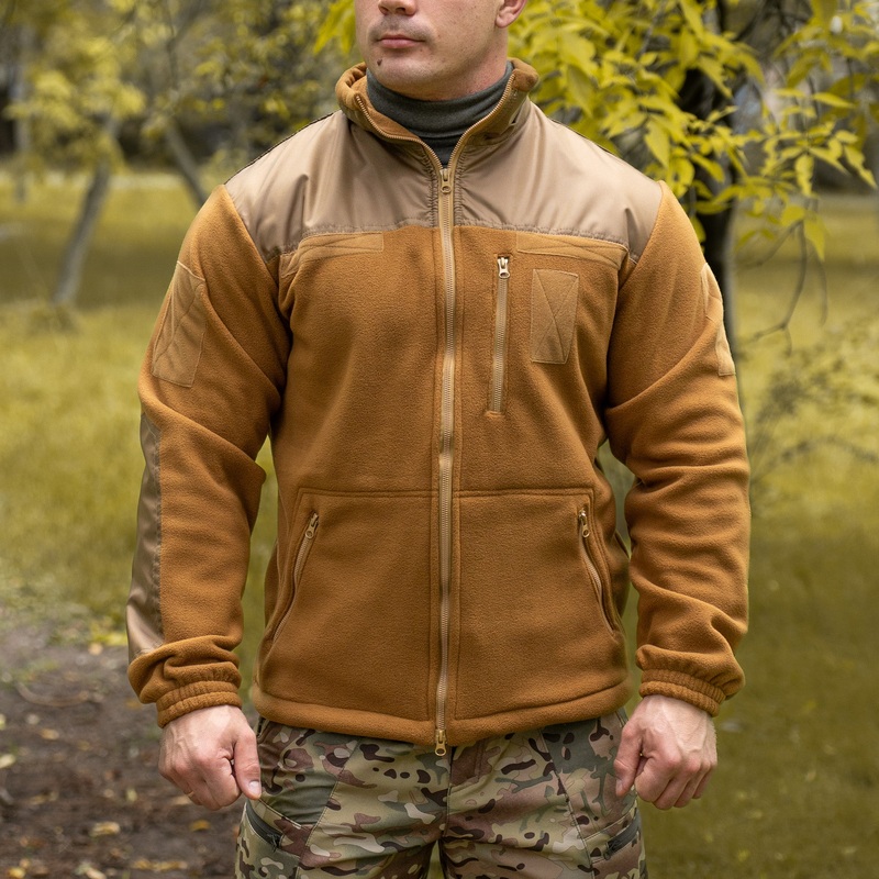 Coyote Fleece Utility Jacket - Durable Warmth for Outdoors