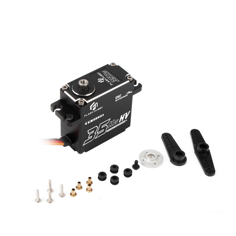 Flashhobby M35CHW Coreless Digital Servo 35kg-cm 8.4V, IP67 Waterproof, CNC Aluminum Case, 25T