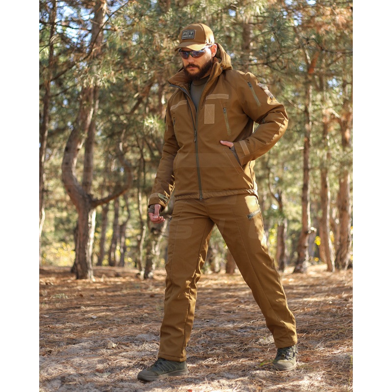 Coyote Softshell Winter Rugged Suit Hunter with Fleece Lining