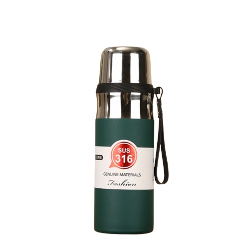 Green 0.8L Thermos with Mesh Filter