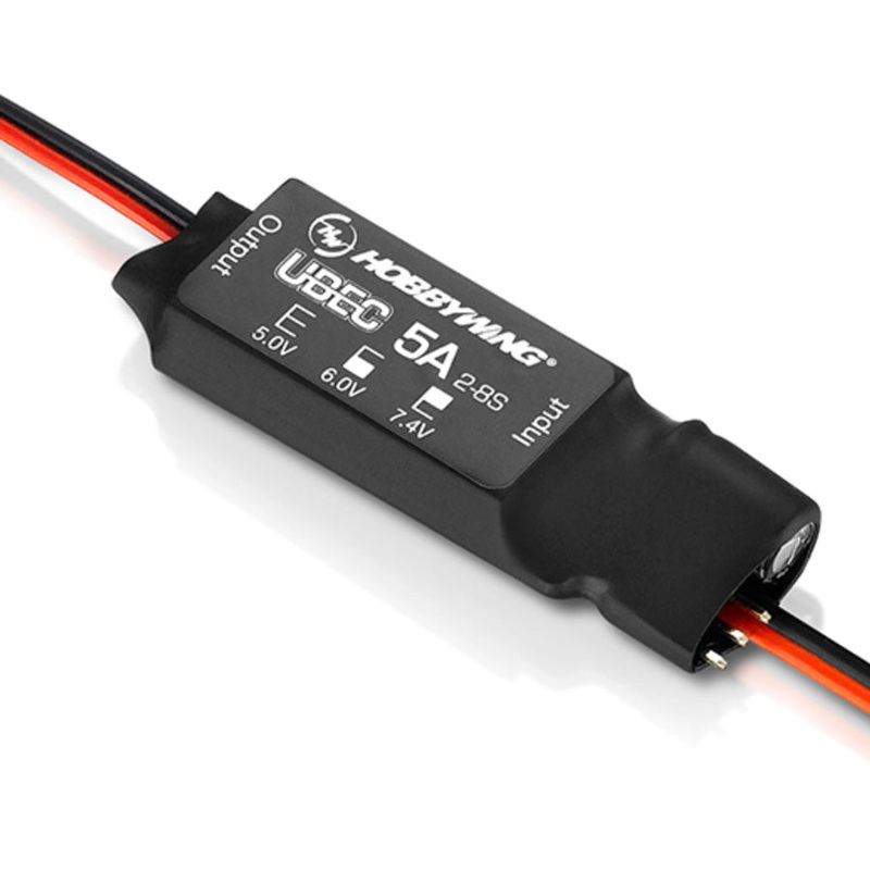 Hobbywing UBEC 5A AIR (2S-8S) UBEC Regulator, 5.0/6.0/7.4V Adjustable, 5A/15A