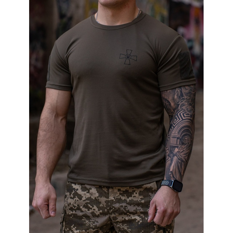 Klost Professional Rugged T-Shirt CoolPass Fabric, "Ukrainian Armed Forces", Olive Green