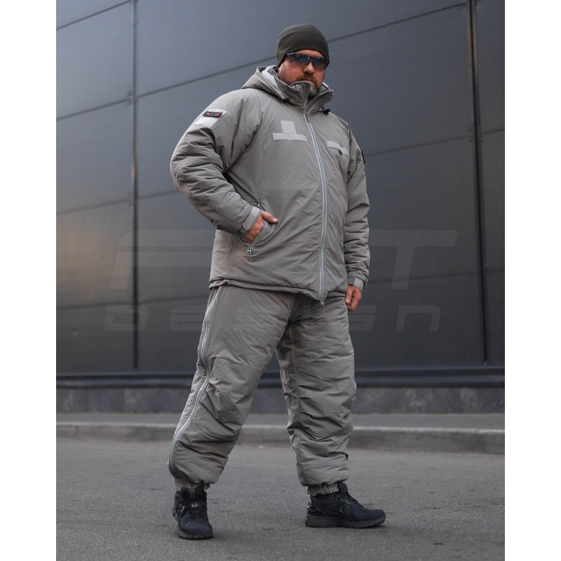 Men's 7-Layer Waterproof Winter Suit with Synthetic Insulation - Gray
