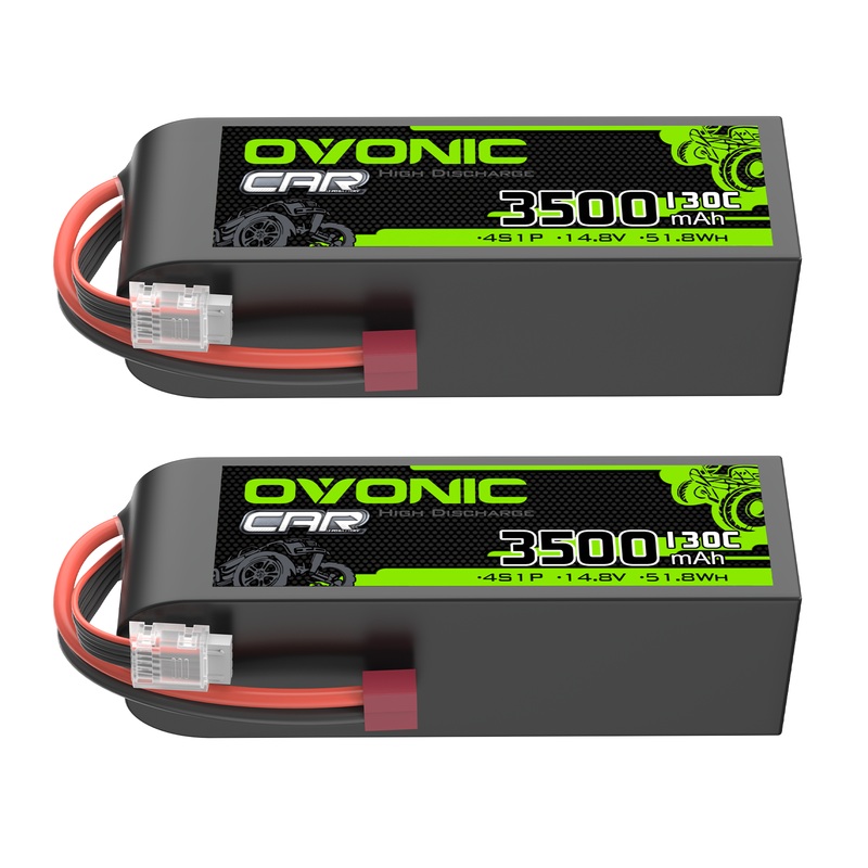 OVONIC 4S 3500mAh 14.8V 130C LiPo Battery with T Plug for 1/8 & 1/10 scale RC Car Vehicle RC Airplane
