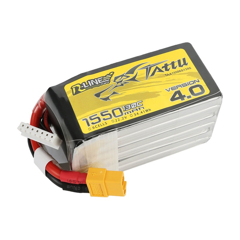 Tattu R-Line V4 LiPo Battery Pack 1550mAh 6S 22.2V 130C (240C Burst) XT60 JST-XHR-7P