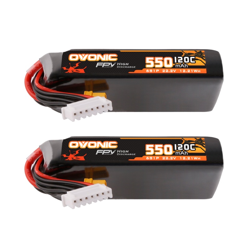 2Ovonic 120C 550mAh 6S LiPo Battery 22.2V with XT30 Plug for 6S FPV Cinewhoop Drone
