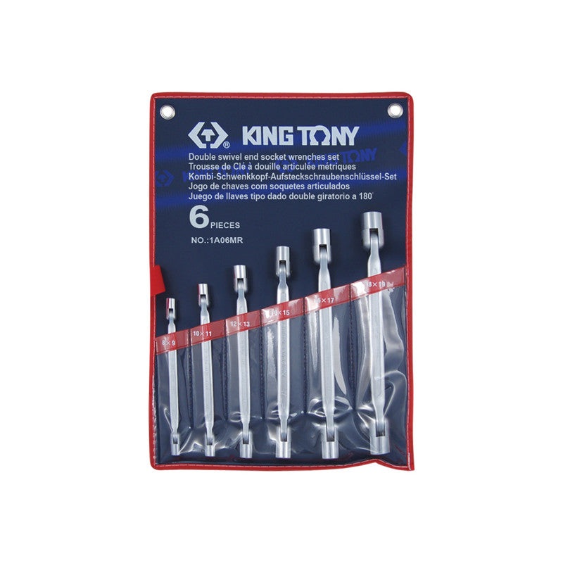 6-Piece Socket Wrench Set With Universal Joint, 6-19 mm, Nylon Case