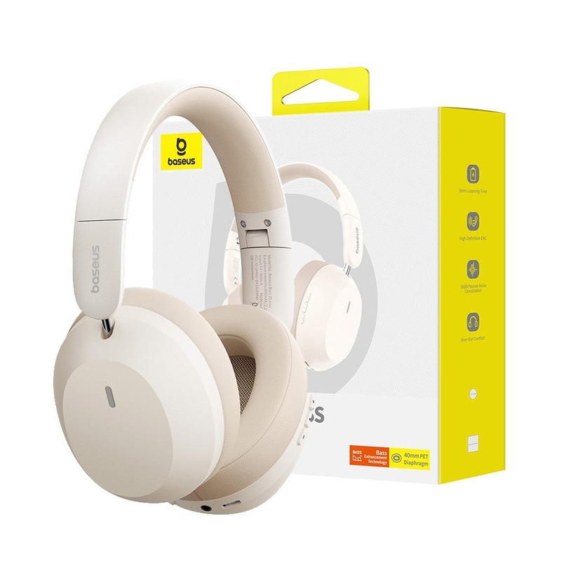 Baseus Bass 35 Max Wireless Headphones (A00070800221-00/A00070800821-00) White