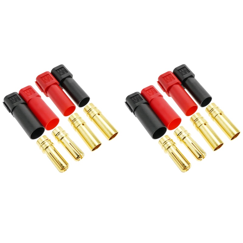 XT150 CONNECTORS W/ 6MM GOLD CONNECTORS - RED AND BLACK (2 PAIRS)