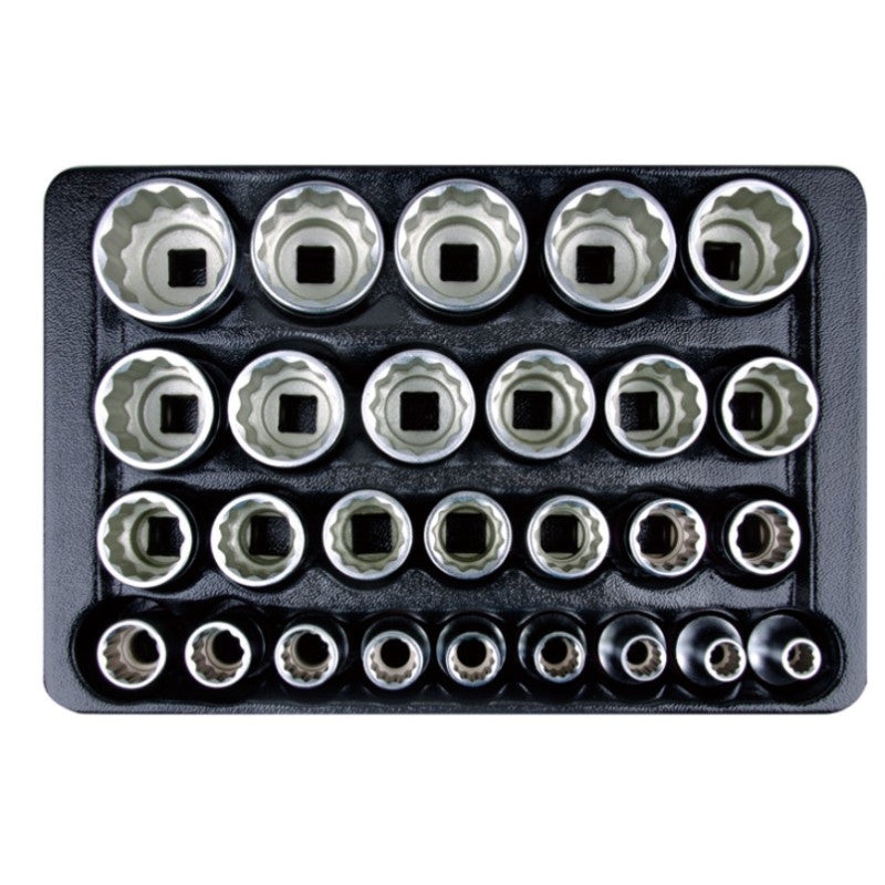 1/2" Drive Socket Set, 27 Pieces with Organizer Tray