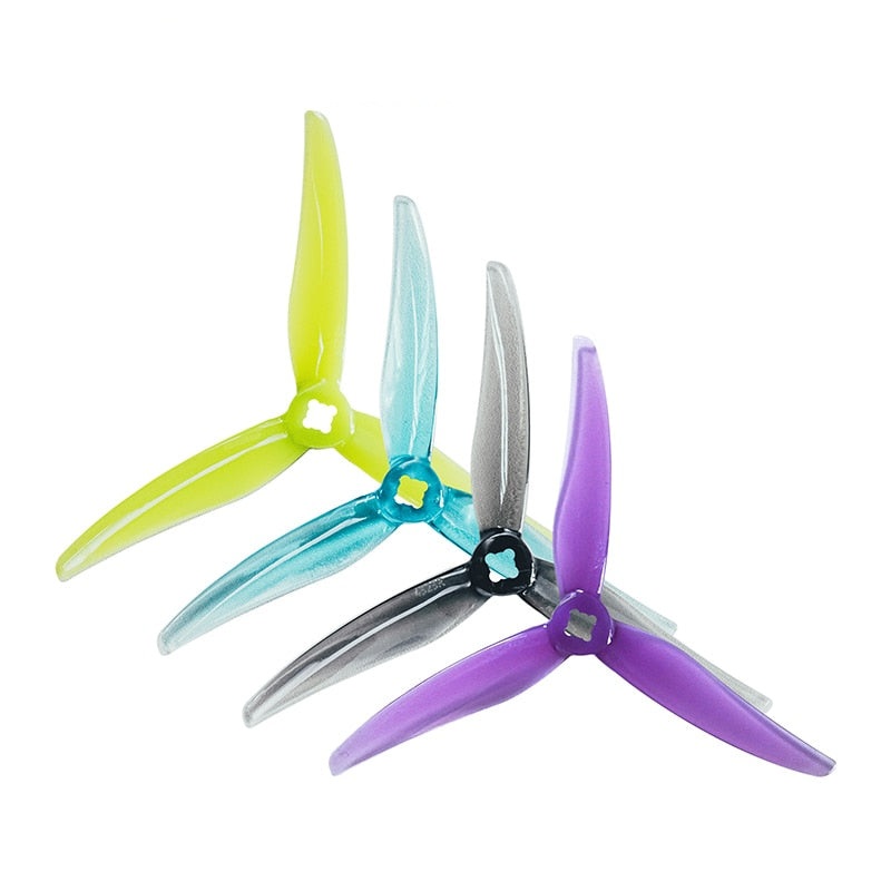 12Pairs Gemfan Hurricane 4525 3-Blade 3 Hole PC FPV Propeller - 4.5X2.5X3 for 2004 brushless motor RC FPV Racing 4inch Drone 12 pairs Gray