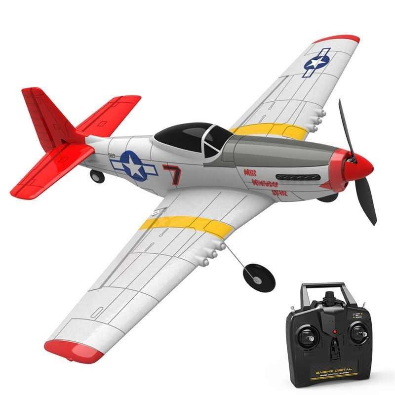 Eachine Mini P-51D Rc AirPlane - EPP 400mm Wingspan 2.4G 6-Axis Electric RC plane Trainer 14mins Fight Time Fixed Wing RTF for Beginner 2 Batteries