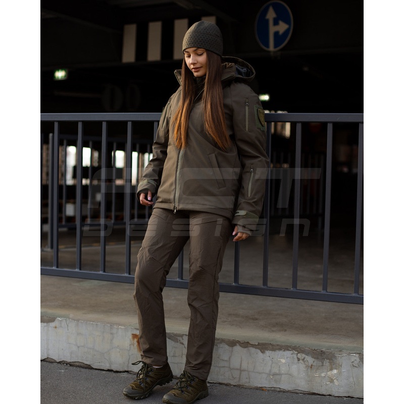 Hunter Softshell Fleece Winter Jacket in Khaki