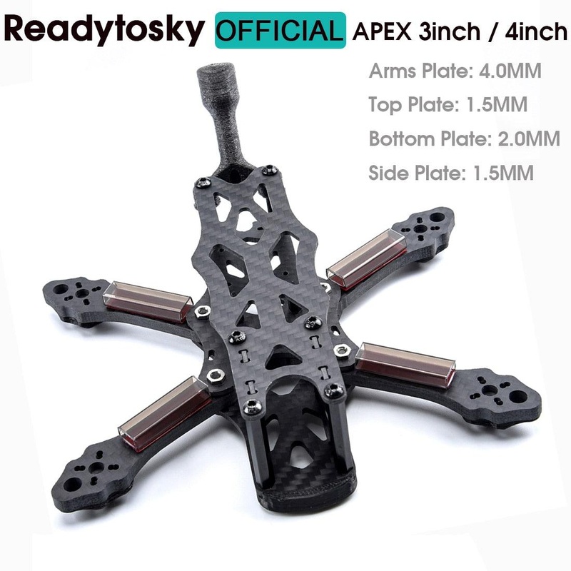 3inch Fiber Frame Kit - 150mm 150 / 4inch 195mm 195 Carbon Fiber Frame Kit with 4mm Thickness Arms for For APEX FPV Racing Drone Quadcopter 3inch 150mm Frame