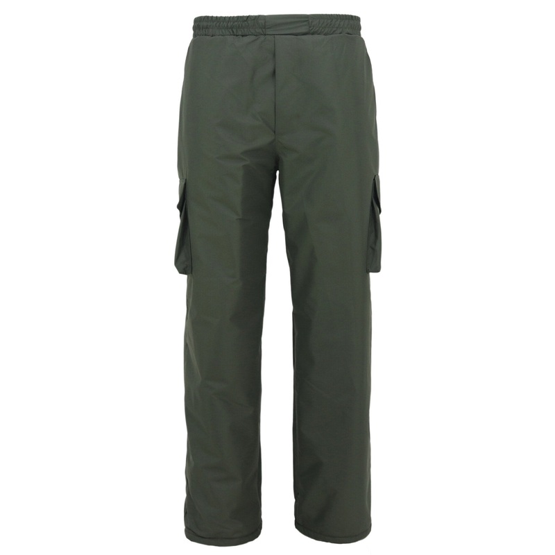 Men's Olive Membrane Winter Pants with Elastic Waistband