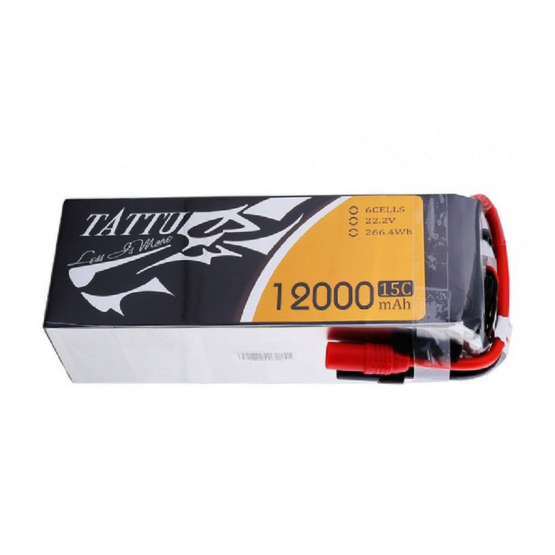 Tattu 15C 6S 12000mAh LiPo Battery Pack 22.2V 6S1P AS150+XT150 Plug JST-XHR for Multirotor