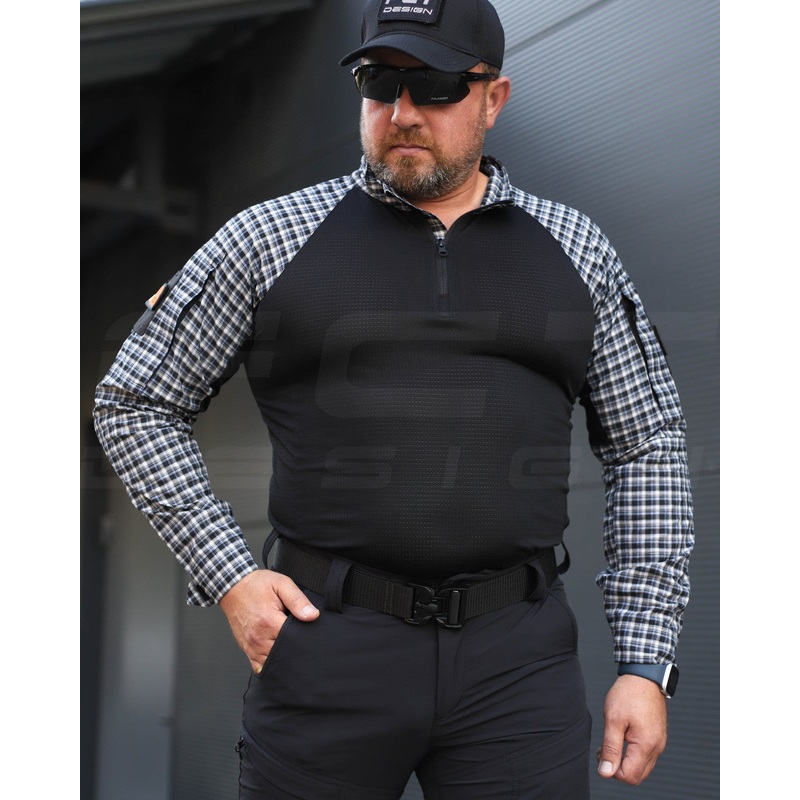 Urban Blue Stretch Check Rugged Shirt