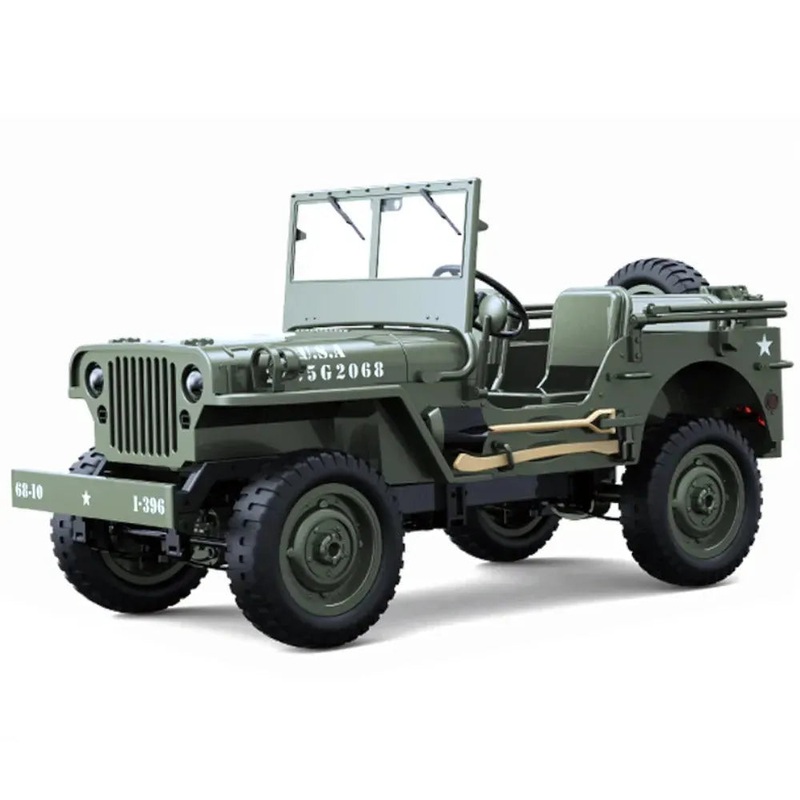 JJRC C8815 1/10 WILLYS JEEP RC Car, 4WD RTR Military Crawler with LED, 2.4G 60m Range, 34.51617.5cm, 7.4V Lithium C8815-Green