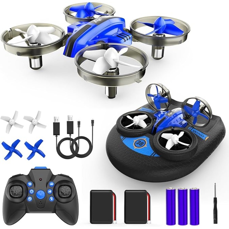 Oddire L6082 Mini Drone - Drones & Cars 2 in 1 Toy with One Key Take Off-Landing, Altitude Hold, Headless Mode, 360 flip, Car Mode, 2 Batteries