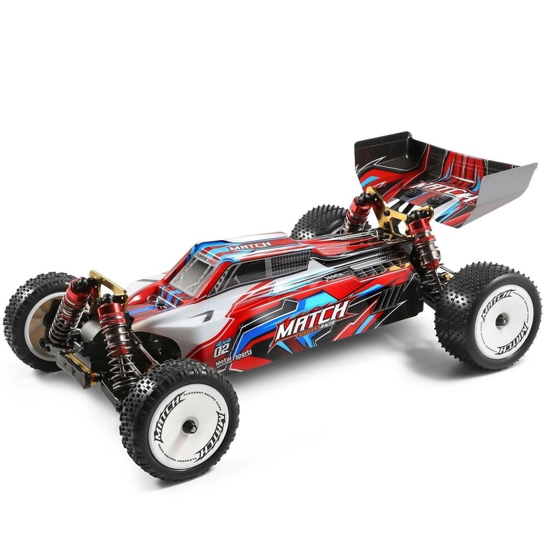 Wltoys 104001 RC Car 1/10 Scale 4WD 45km/h High Speed Off-Road Racing Buggy with Alloy Chassis, 550 Brushed Motor, 7.4V 2200mAh Battery RTR