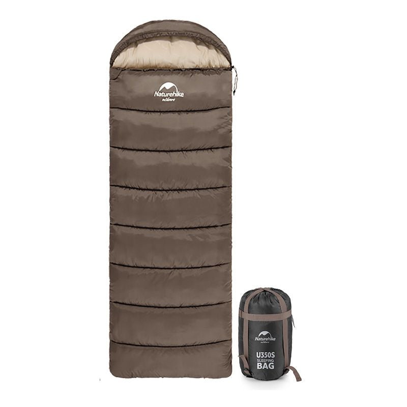 Naturehike U250 Sleeping Bag with Hood, Left Zip, 6C, Brown