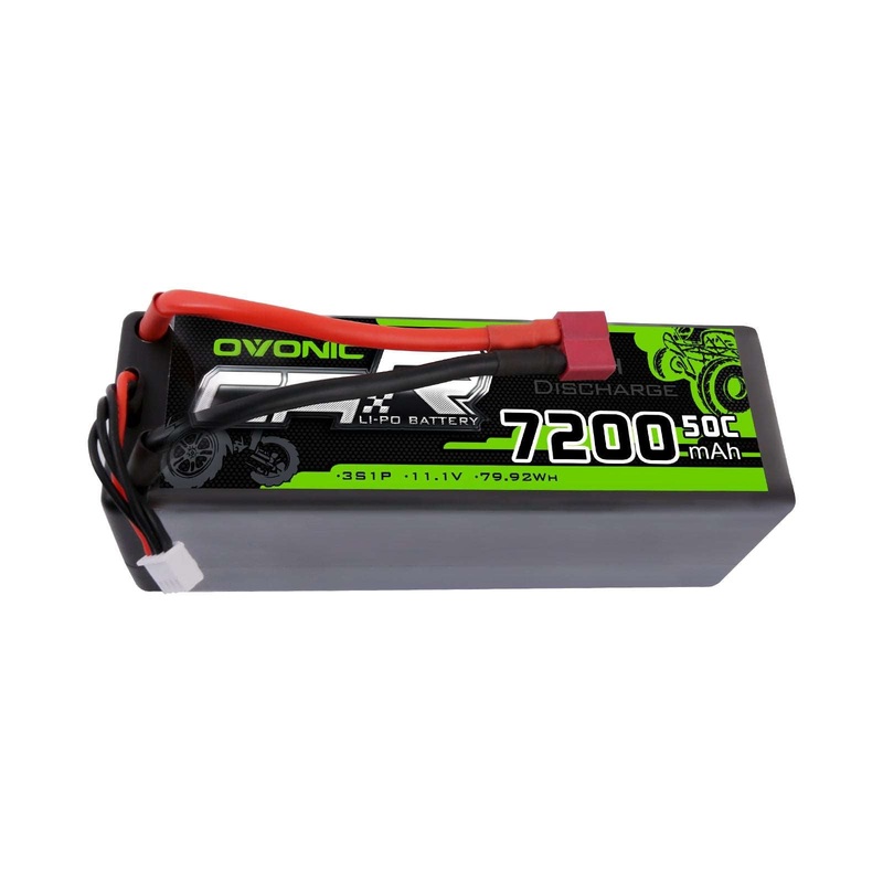 OVONIC 3S LiPo Battery Pack 7200mAh 50C 11.1V Hardcase with Deans Plug for 1/8 Monster Truck RC Car RC Buggy
