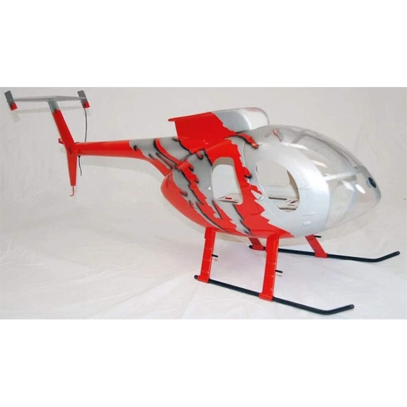 470 MD500E RC Helicopter Pre-Painted Fuselage 470 Size G-Jive Red Painting