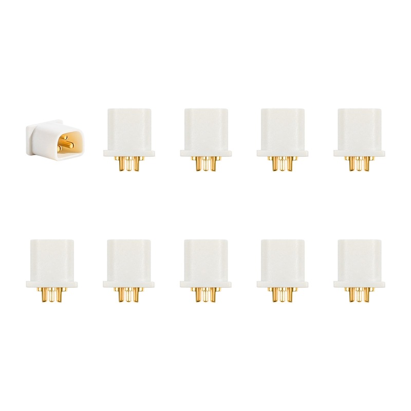 BT3.0 Connectors 3-Pin for 2S Battery & 2S Whoop Drone, 12A Rated, 20A Peak, PA9T White