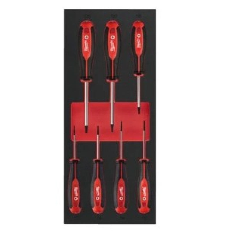 Milwaukee Screwdriver Set With Triangular Handle, SL (7-Piece) For Carts