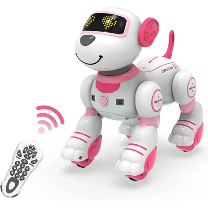 STEMTRON Programmable Robot Dog Toy - Dancing, Remote Control, 3 Colors Gold
