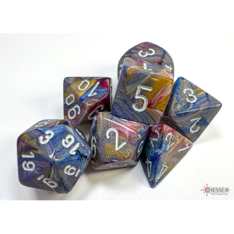 Chessex 27440 Festive Carousel w/white Signature Polyh