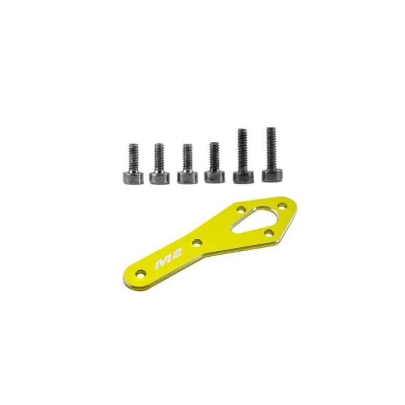 Tail Motor Reinforcement Plate Set (Yellow) - OMP M2 EVO : OSHM2318Y