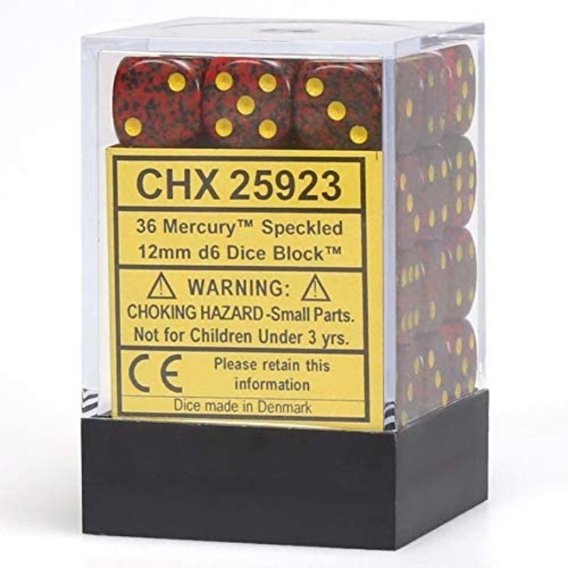 Chessex 25923 Speckled 12mm d6 Mercury Dice Block (36 dice)