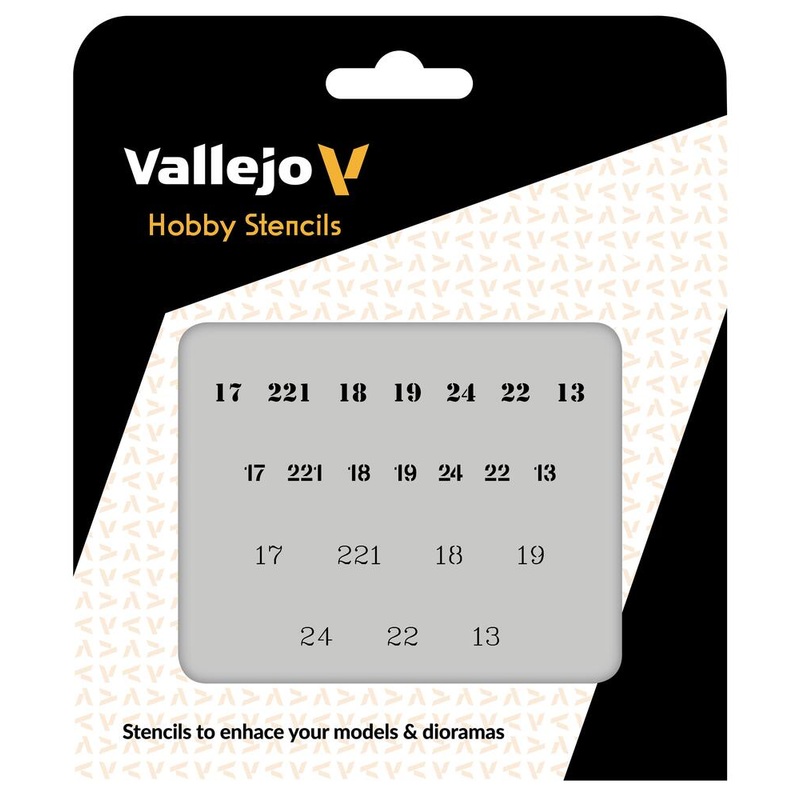 Vallejo ST-AFV003 Stencils - Soviet Numbers WWII