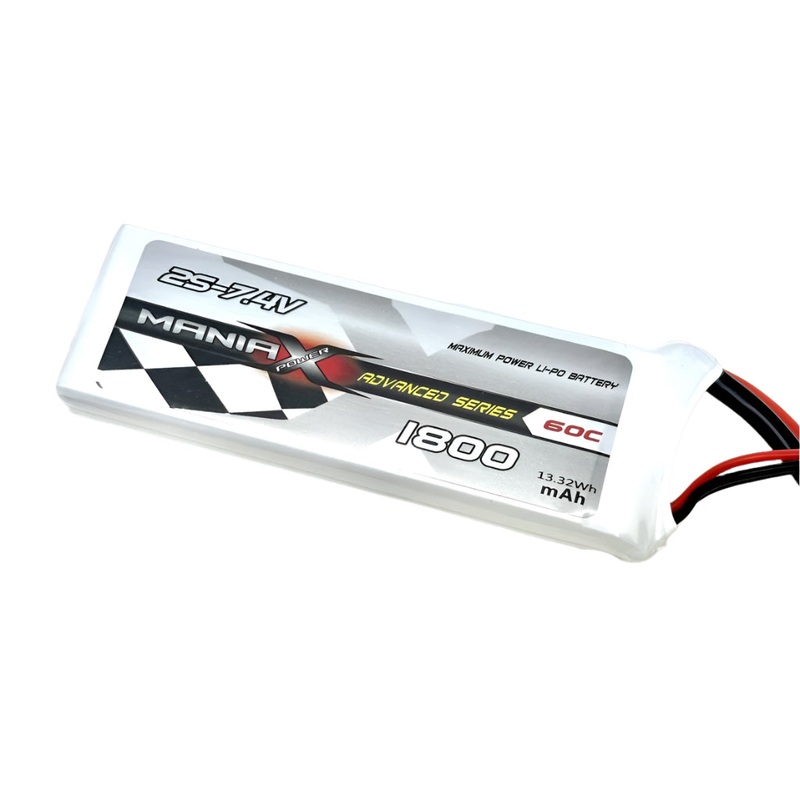 ManiaX 7.4V 1800mAh 60C LiPo Battery Pack : MX1800-2-60