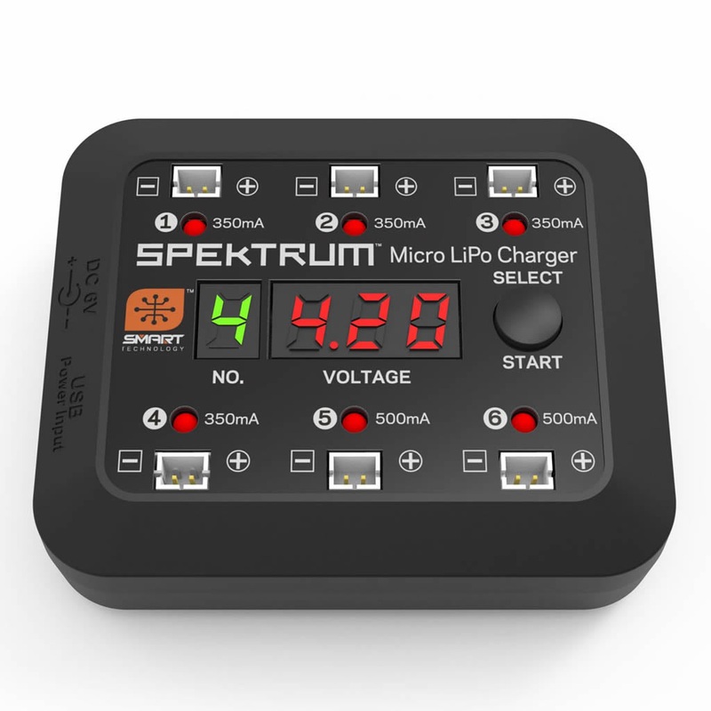 Spektrum Micro 6 Port DC/USB 1S LiPo Charger : SPMXC1060
