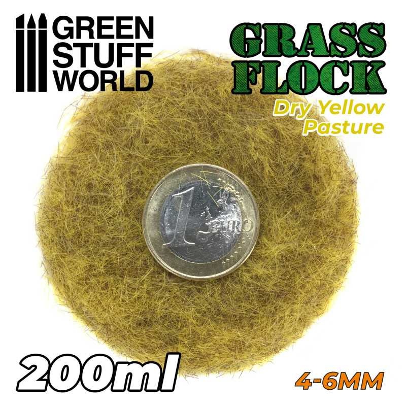 Green Stuff World 11154 Electrostatic Grass Flock DRY YELLOW PASTURE 4-6mm (200ml)