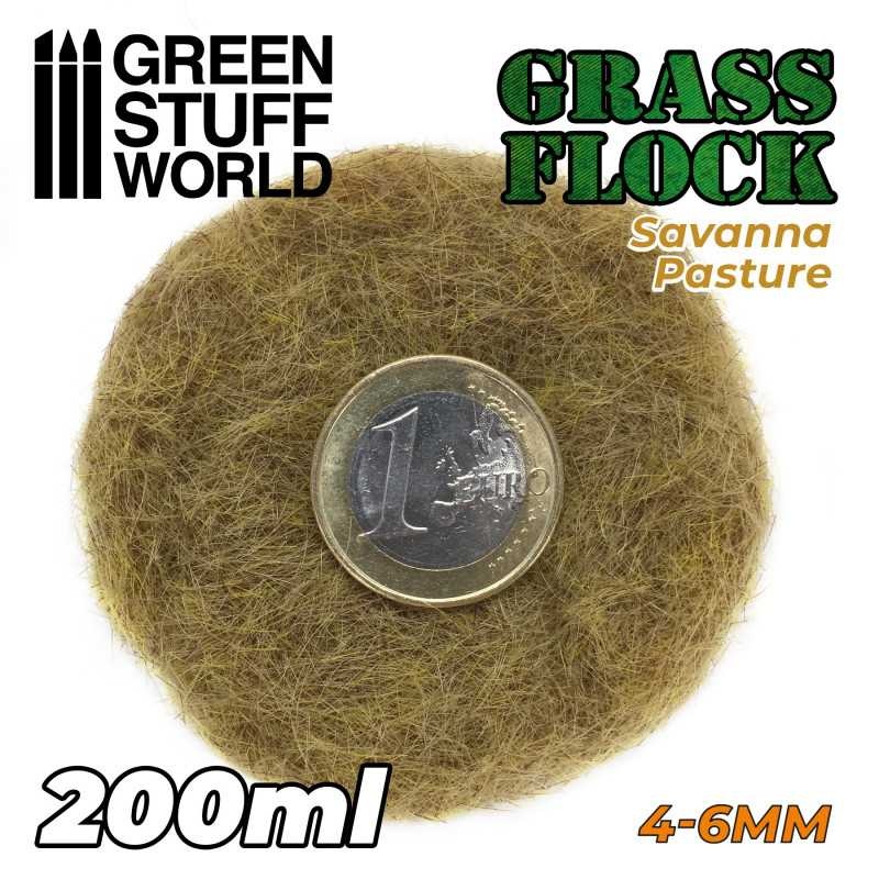 Green Stuff World 11153 Electrostatic Grass Flock SAVANNA PASTURE 4-6mm (200ml)