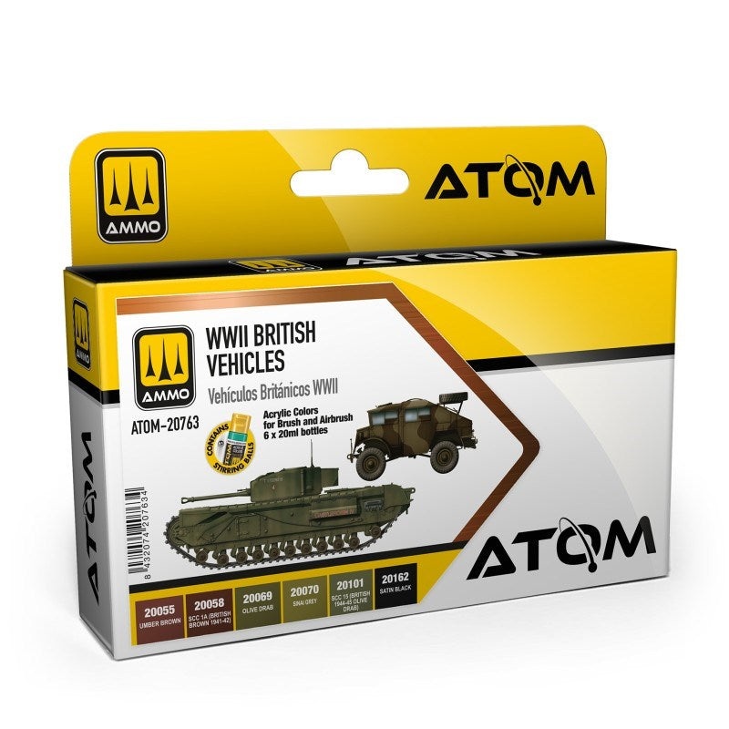 AMMO By Mig Jimenez ATOM-20763 ATOM WWII British Vehicles Set