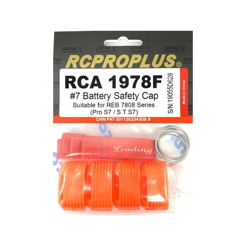 RCPROPLUS Battery Safety Cap w/Flag S7 (4) (RCA1978F)