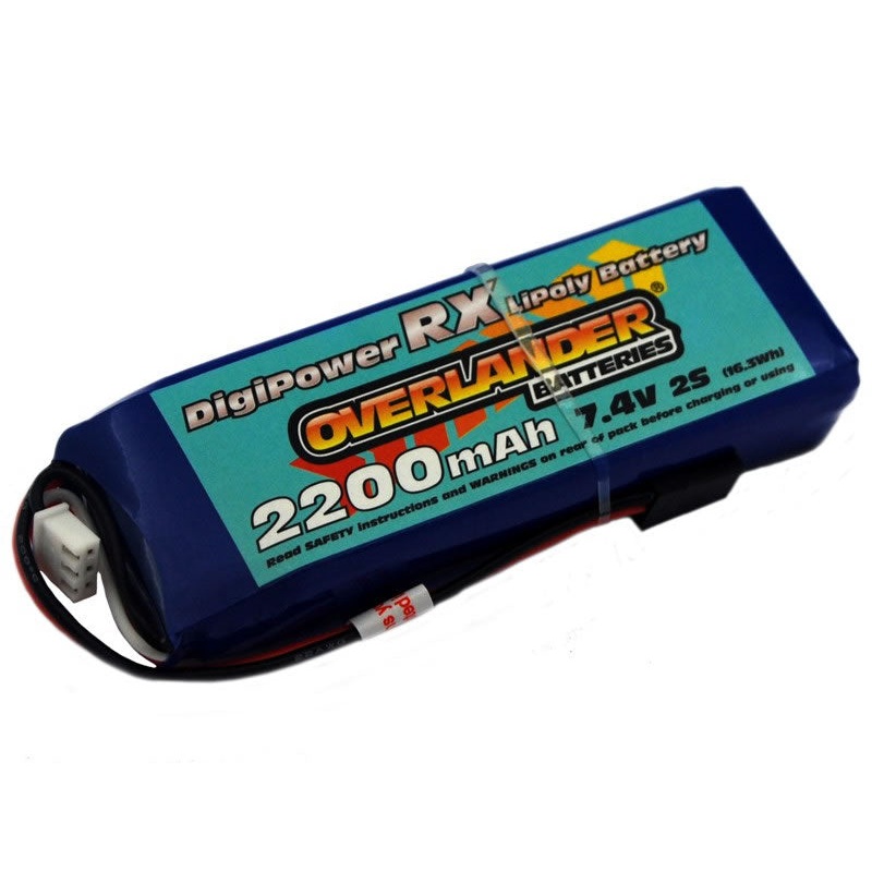 2200mAh 2S 7.4v LiPo Battery Receiver Pack - Overlander Digi-Power (1570) : OV-1570