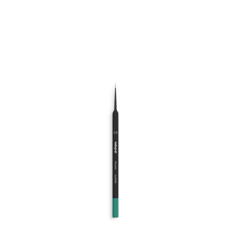 Vallejo AVB03030 Brush - Precision - Round Synthetic Brush, Triangular Handle No. 3/0