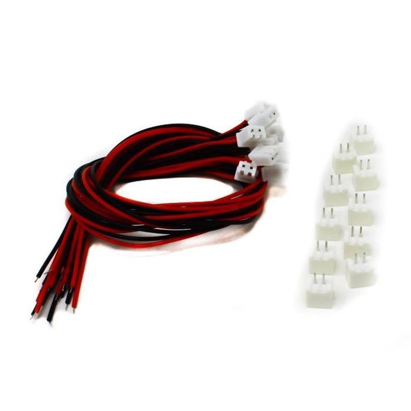2 mm pitch 2 pin JST Cable with Connector - (Pack of 10)