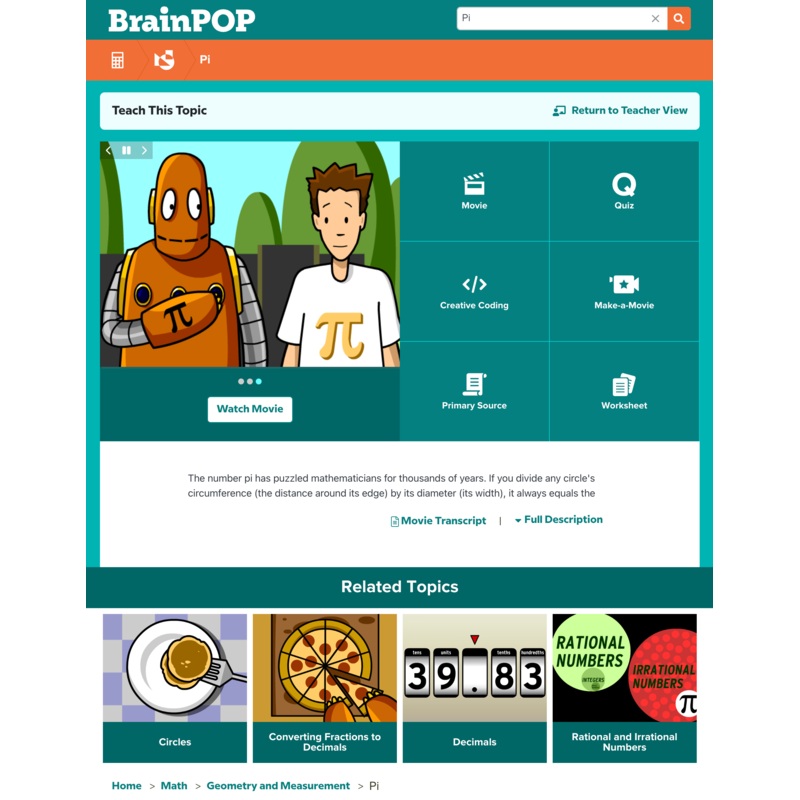 Maths @BrainPOP.com