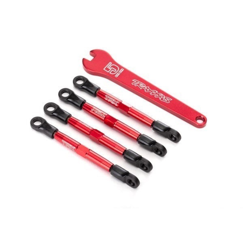 Traxxas 7038X - Toe Links Aluminum (Red-Anodized) (4) (Assembled With